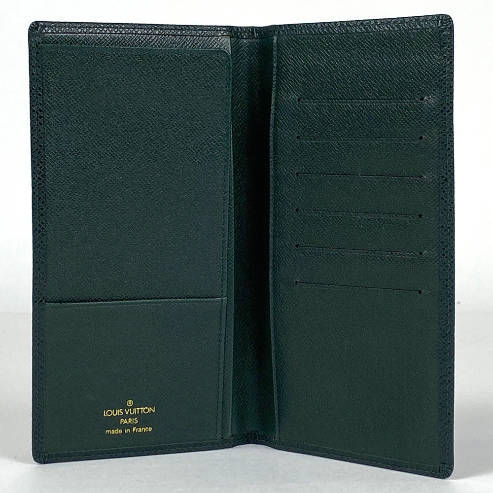 Louis Vuitton Porte Valeur Cult Bifold Long Wallet Taiga Epicea Green View 5